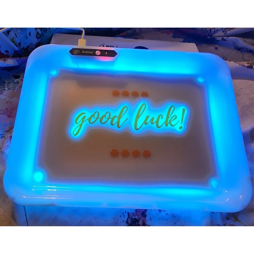 NEW Very COOL Color Changing LED Rolling Tray w/BLUETOOTH SPEAKER! USB-Chrg. NIB